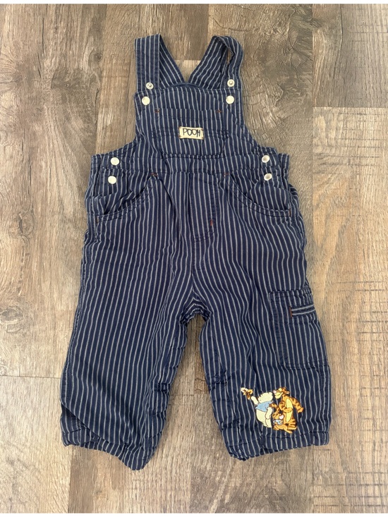 Disney Other - Vintage Disney Navy Pinstripe Overalls with Embroidered Pooh